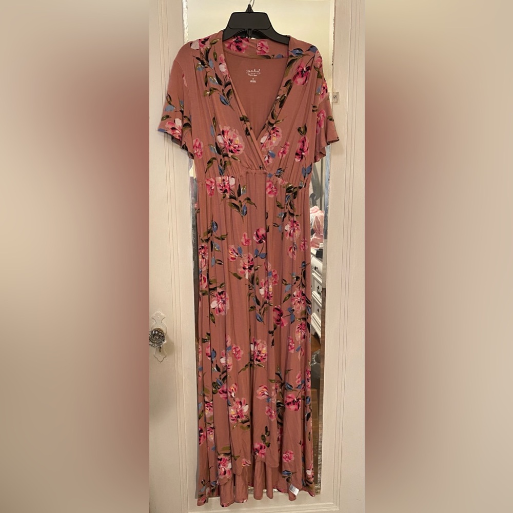 Isabel Maternity Summer Dusty Rose Floral Dress Women’s Size M Ingrid & Isabel